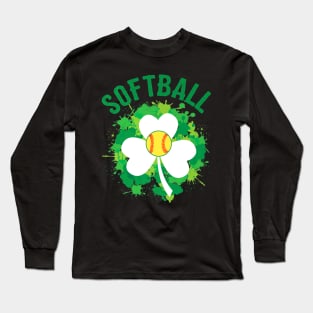 Irish St Patricks Softball Baseball Player Long Sleeve T-Shirt